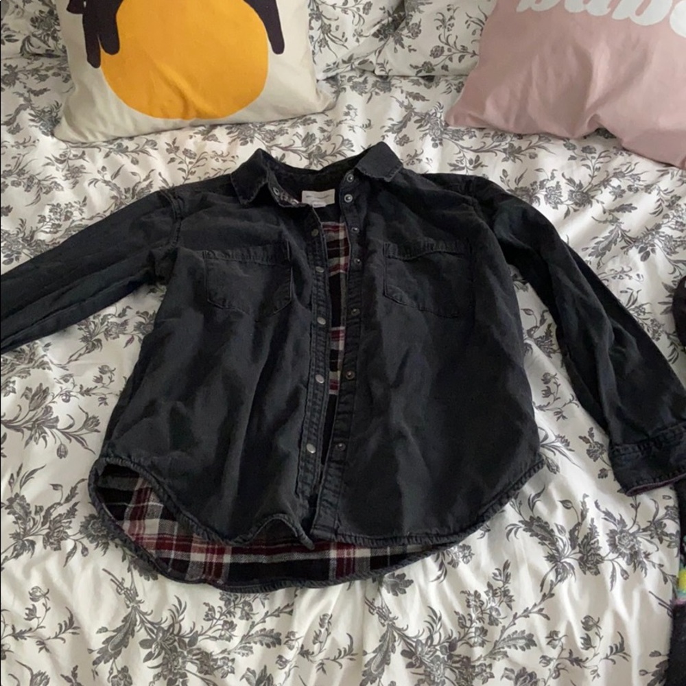 5/$15 flannel lined denim button down
